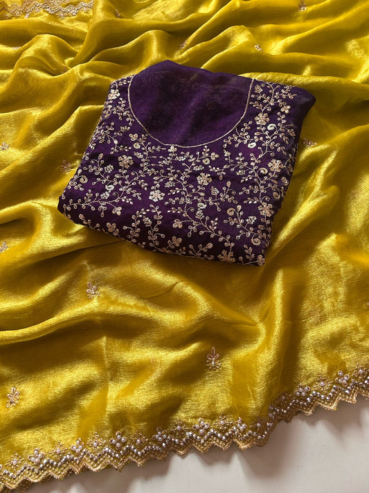 Golden breeze Saree