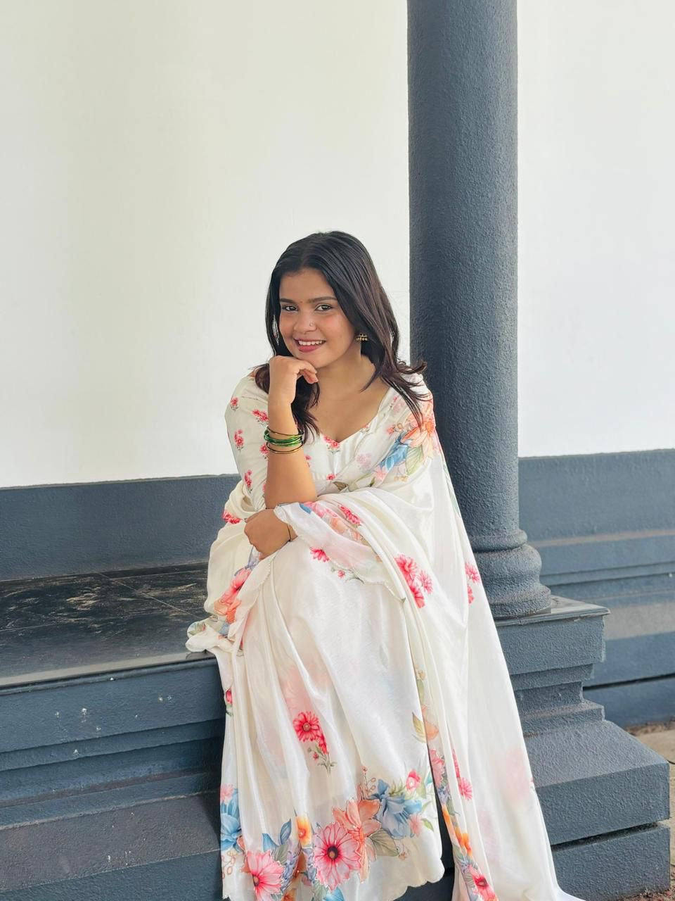 Madhurima Chinon Saree