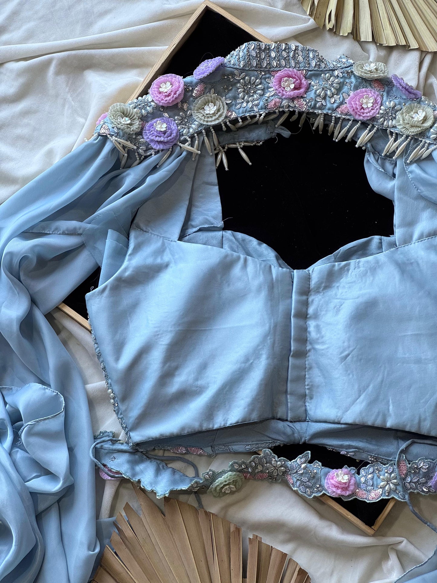 Frosted Petals Saree(Ready to wear)