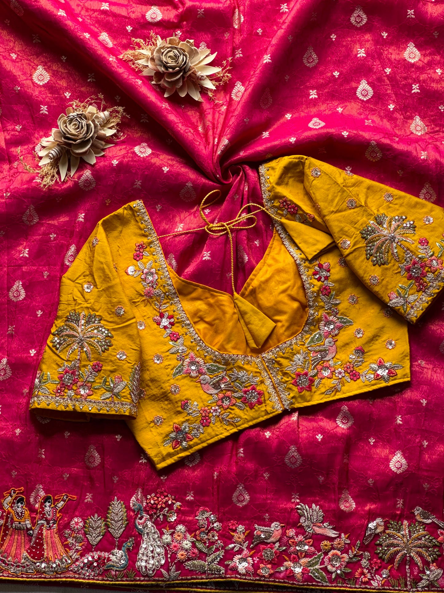 Mughal Mohini Luxe Saree(Magenta)