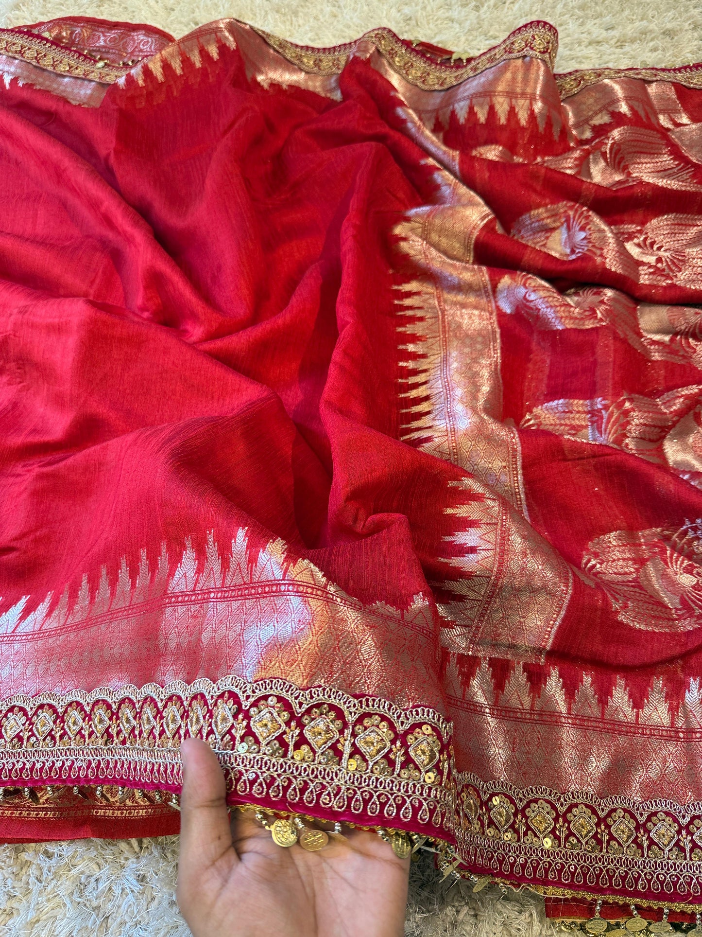 Mudra Sundari Saree(Red)