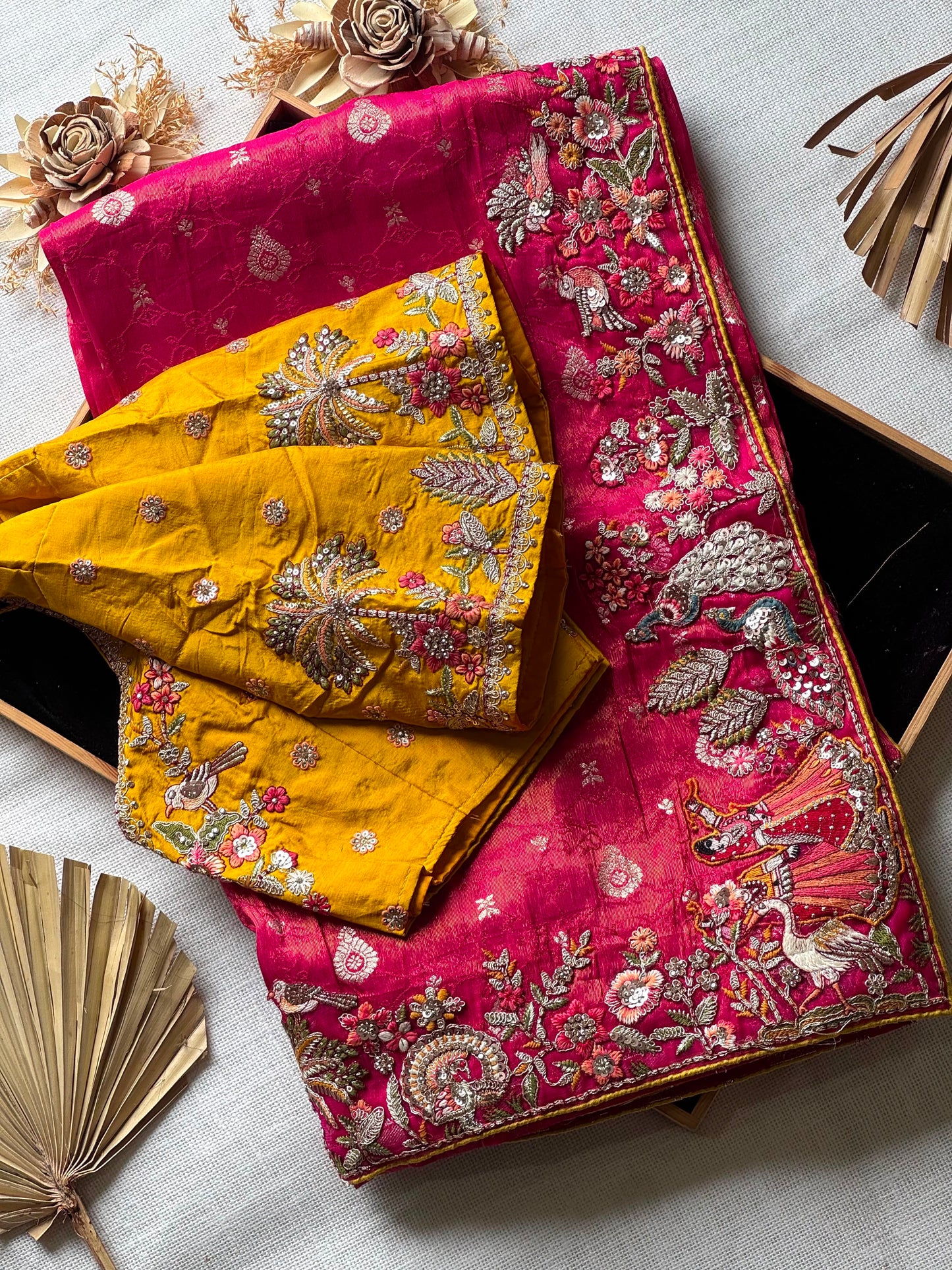 Mughal Mohini Luxe Saree(Magenta)
