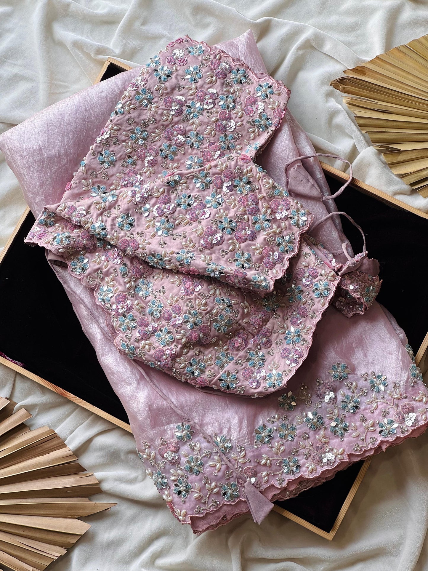 Sakura Shimmer Saree(Ready to wear)