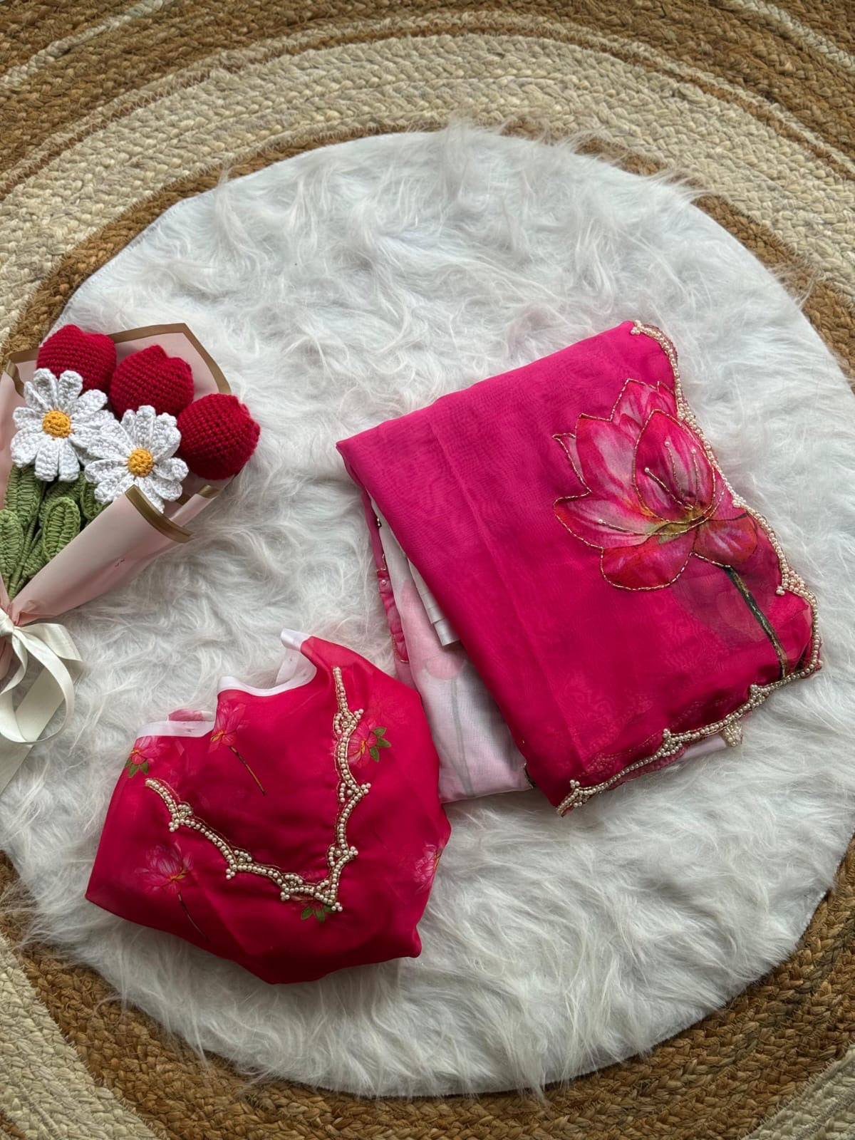 Meredith Ombre Saree(Pink)