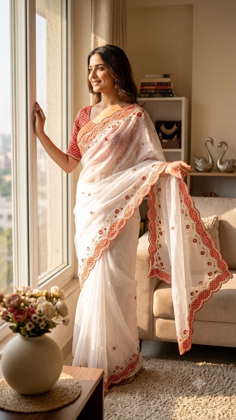 Aura Ivory Saree