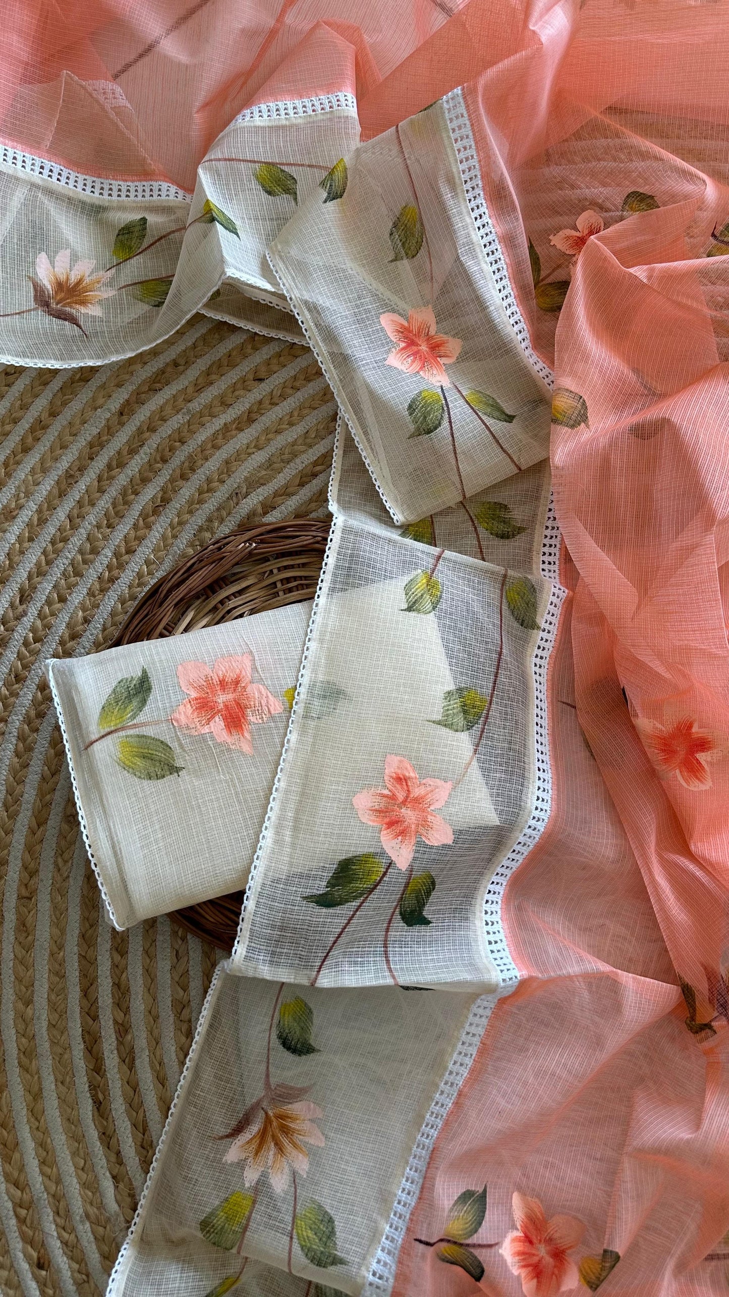 Wildflower Grace Saree(Peach)