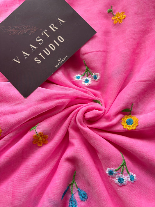 Pink Petel Bloom Saree