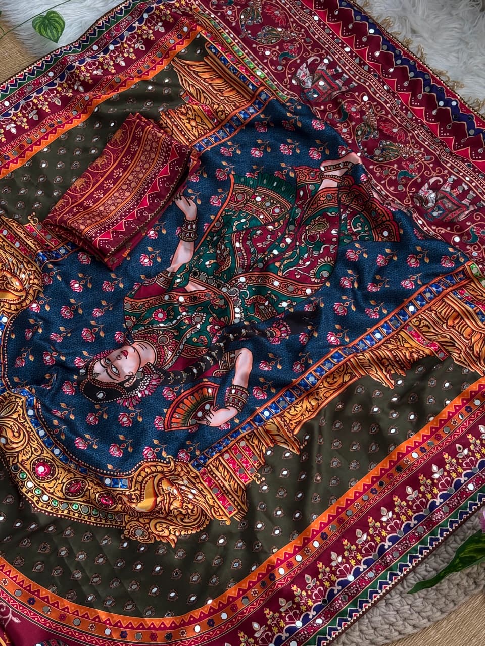 Eetha Mirror Work Saree
