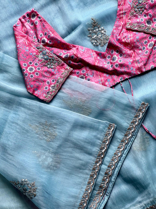 Ocean Rose Saree