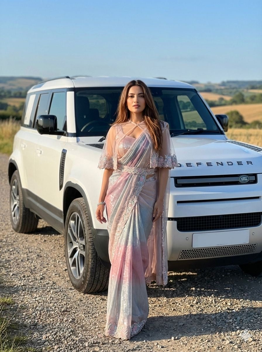 Ishq-e-Pastel Saree(Ready to wear)