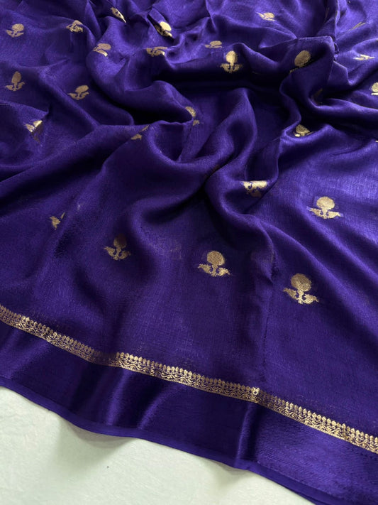 Chandrika Viscose Saree(Purple)