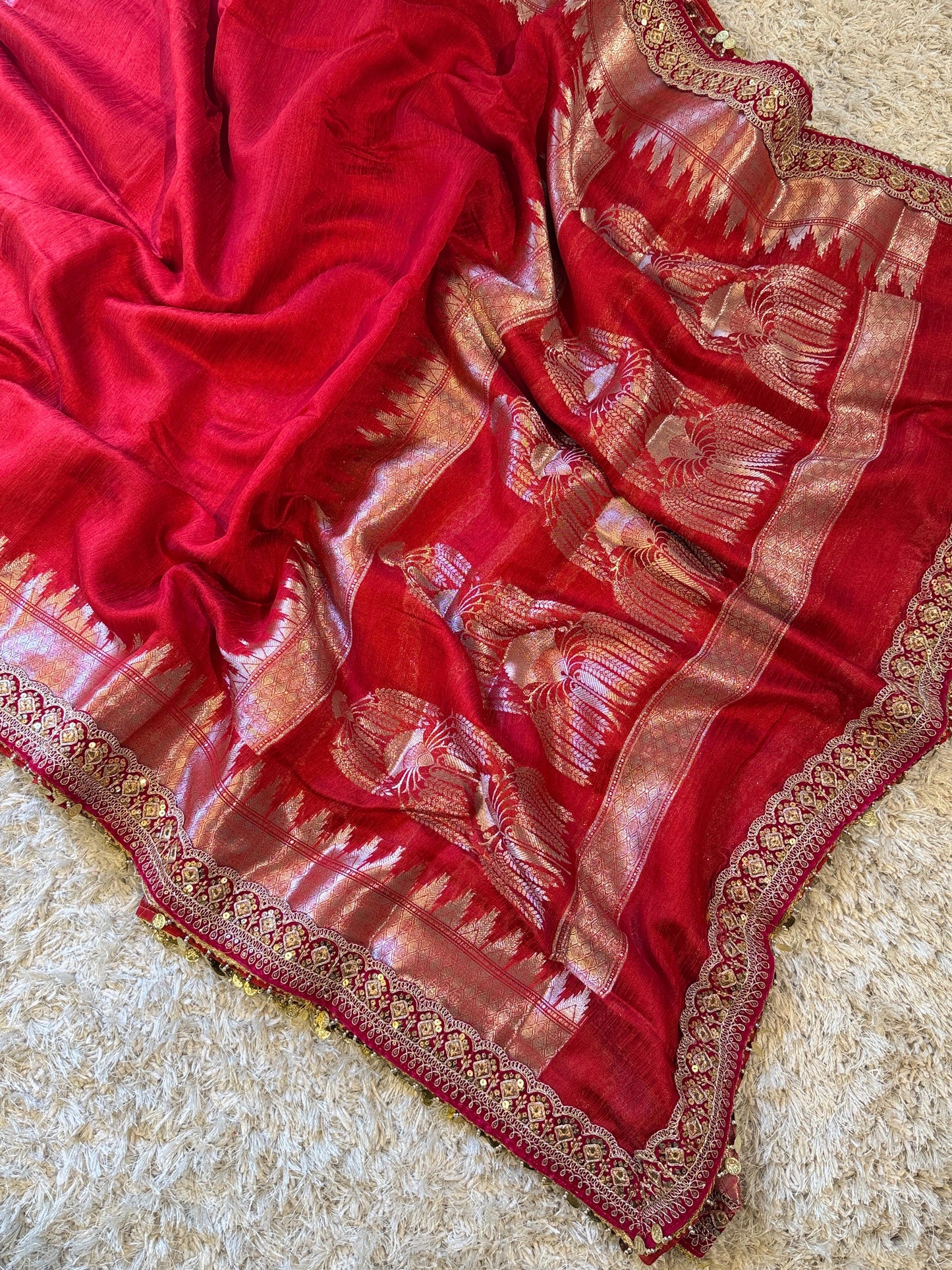 Mudra Sundari Saree(Red)