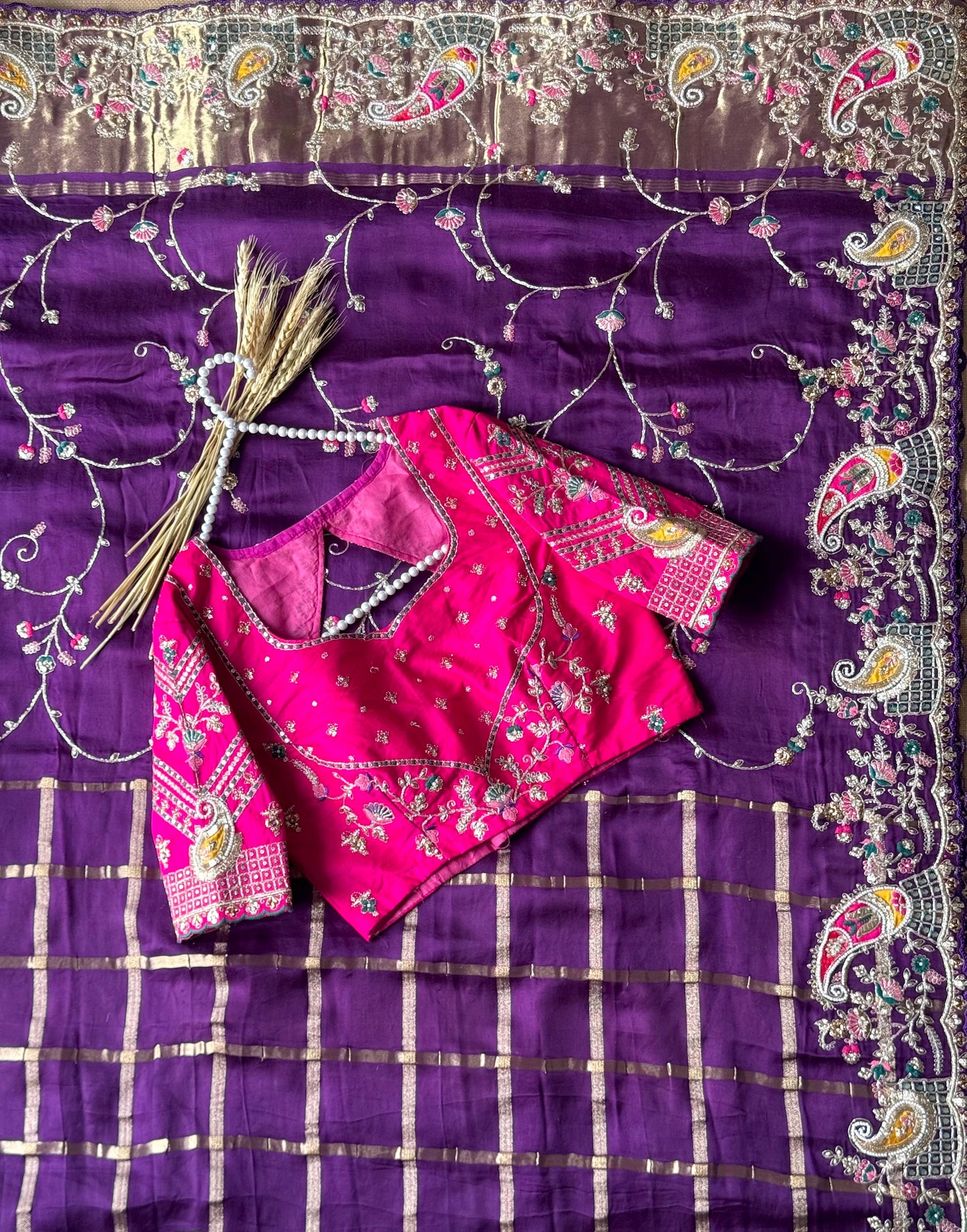 Jamuni Phoolkari Saree