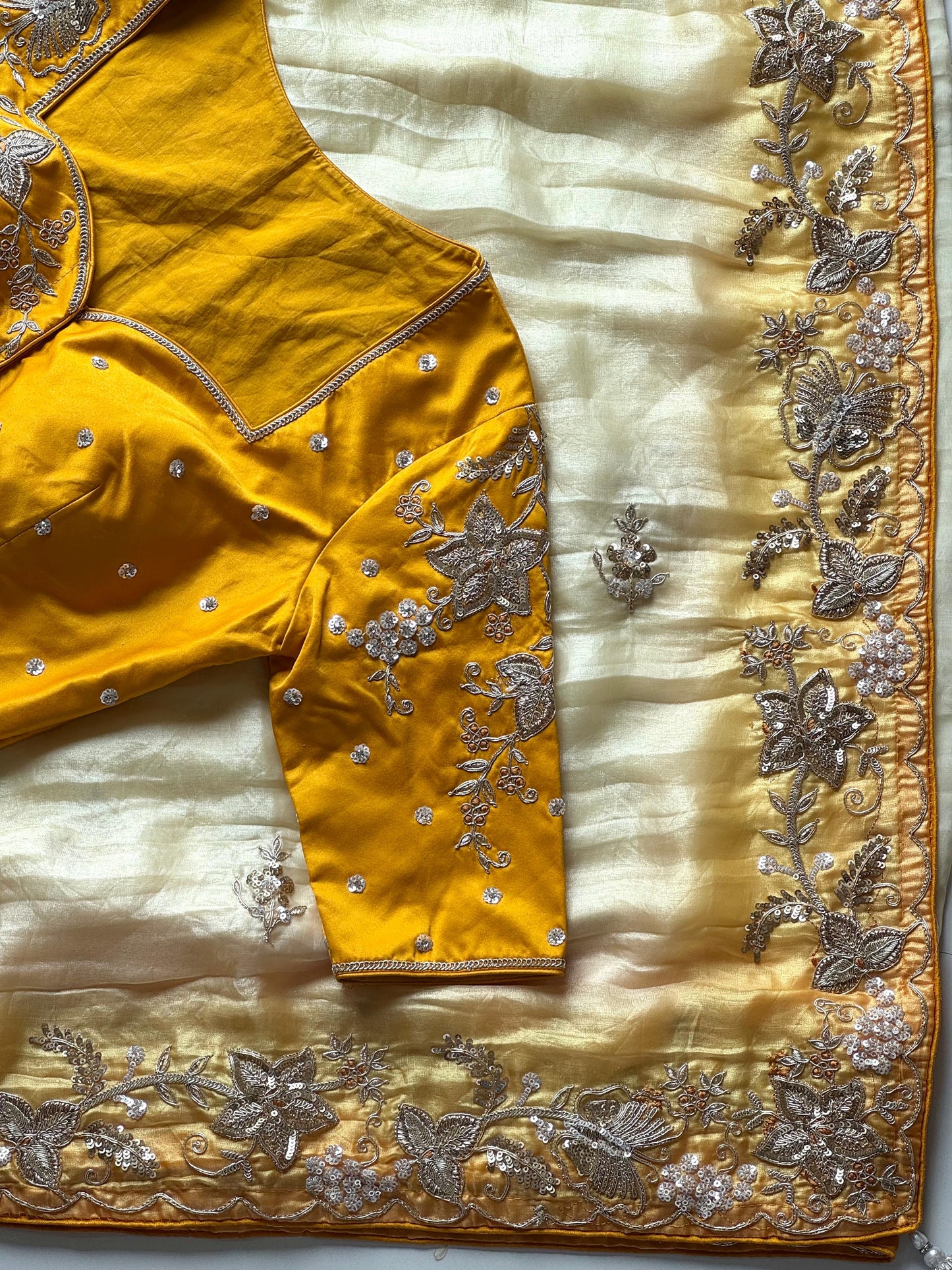 Golden Bloom Saree