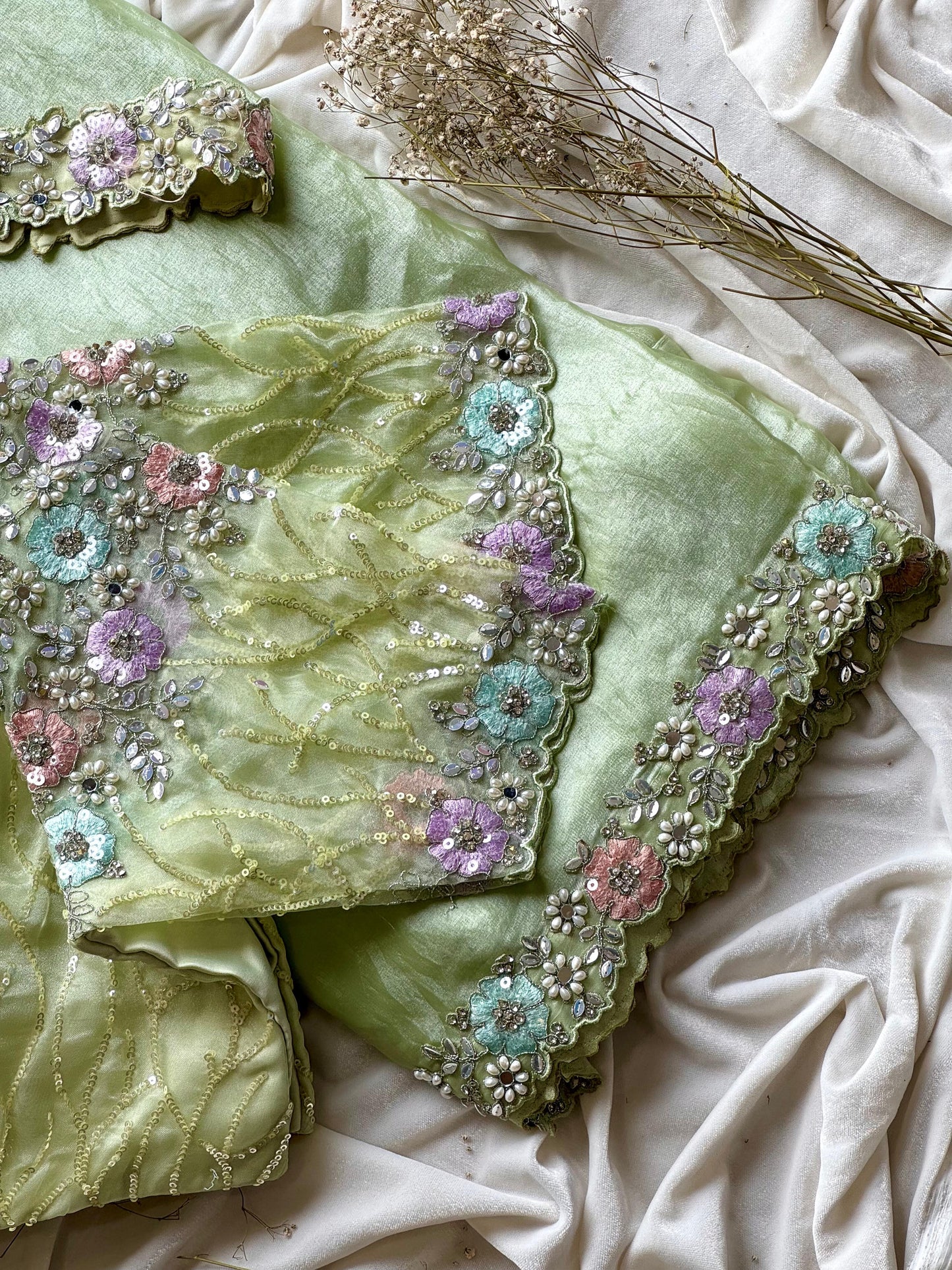 Moonlit Garden Saree(Readytowear)