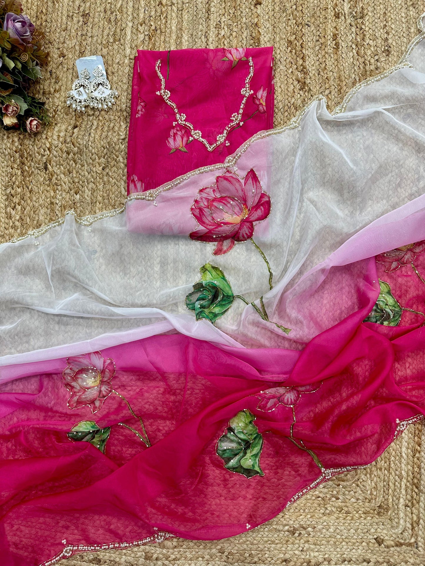 Meredith Ombre Saree(Pink)