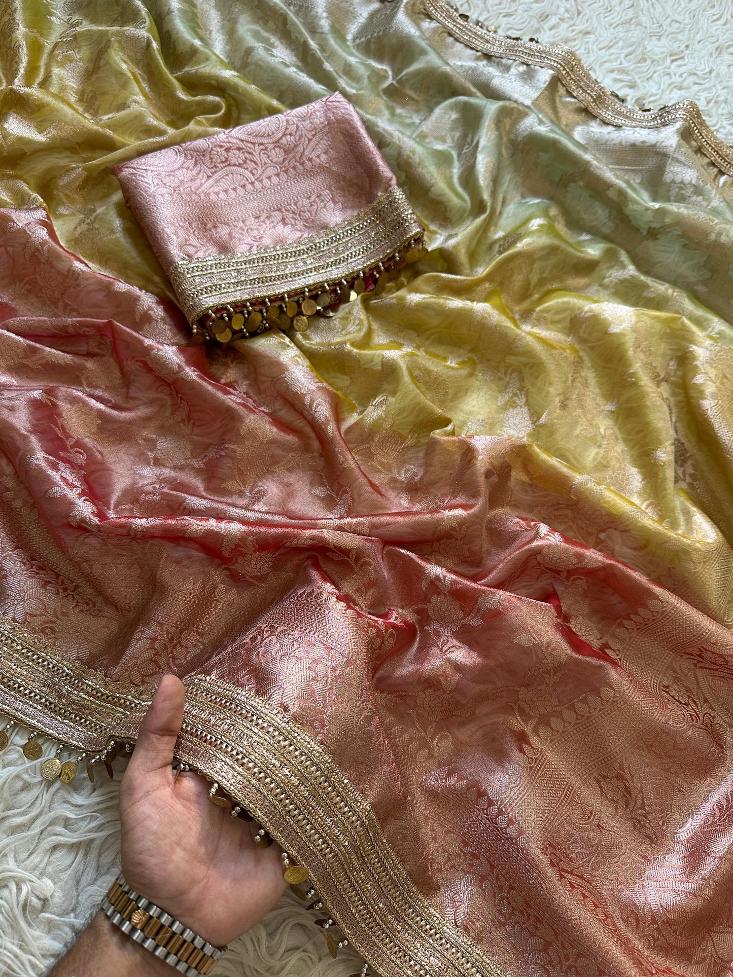 Opal Dreams Saree(Yellow)