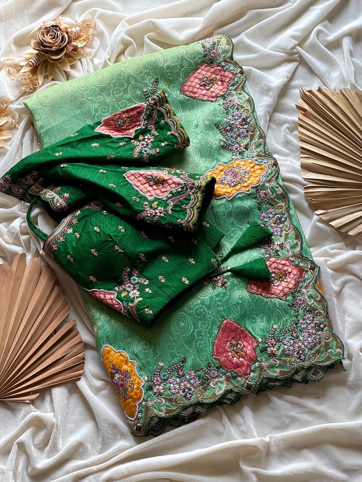 Gulistan Green Saree