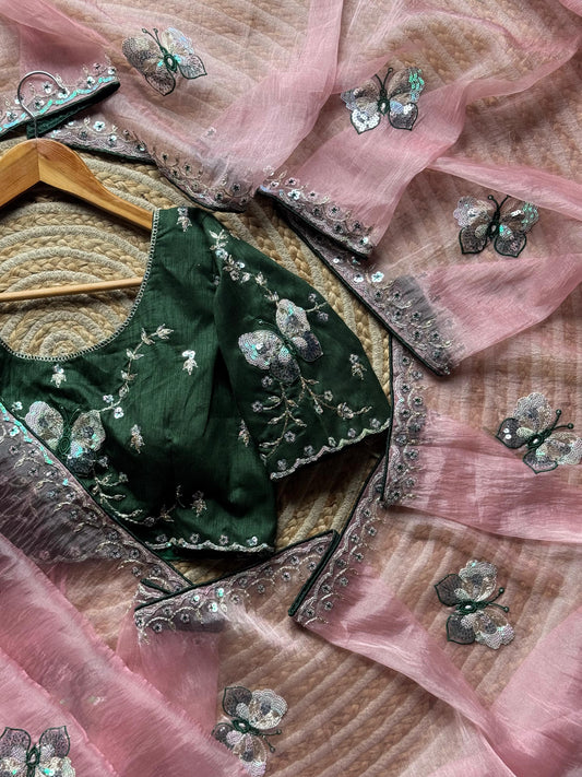 Butterfly Whisper Saree(Peach)