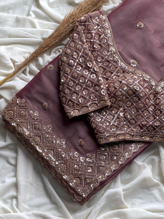 Mocha Luxe Saree