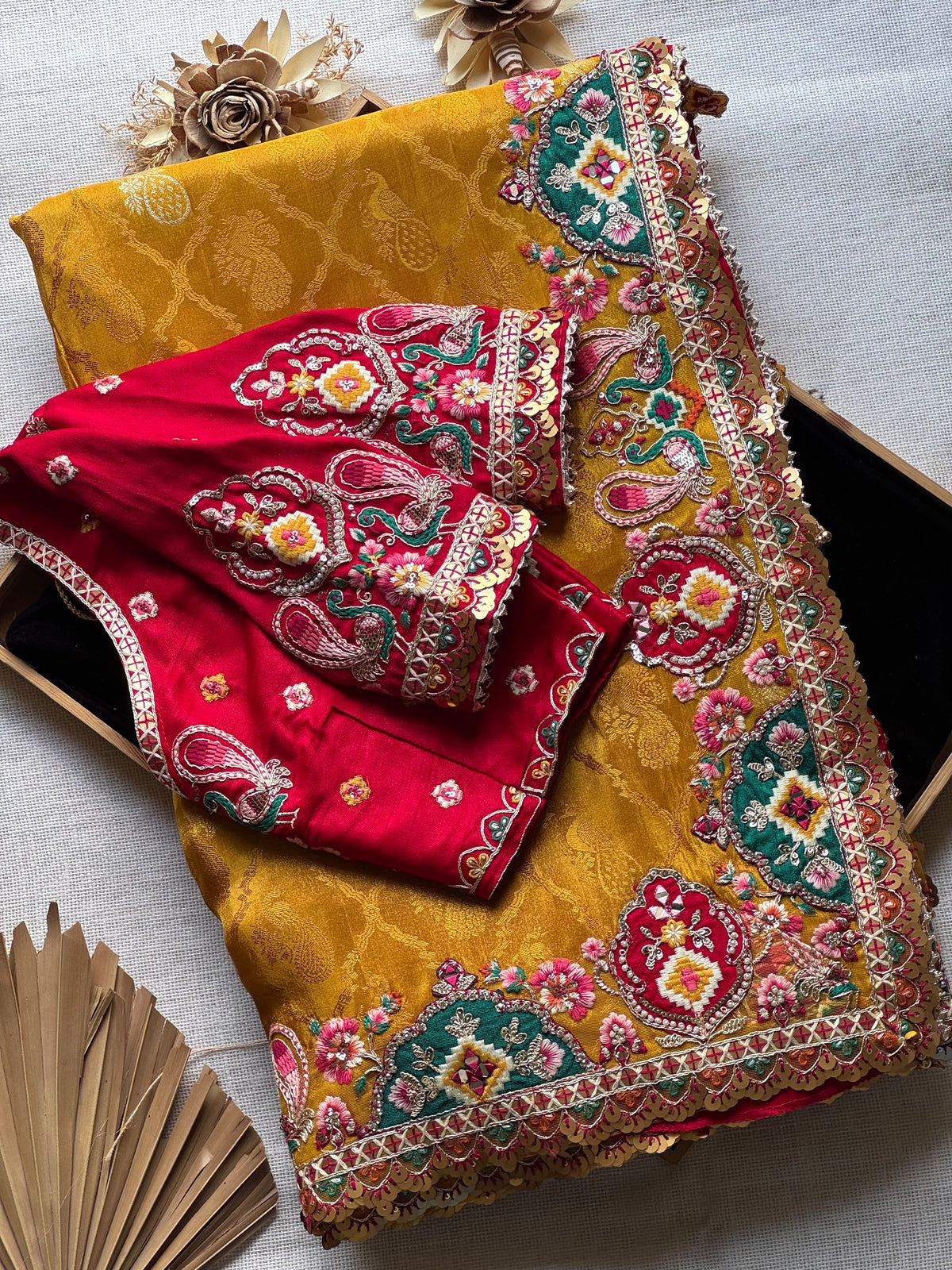 Shamaya Luxe Saree(Mustard)