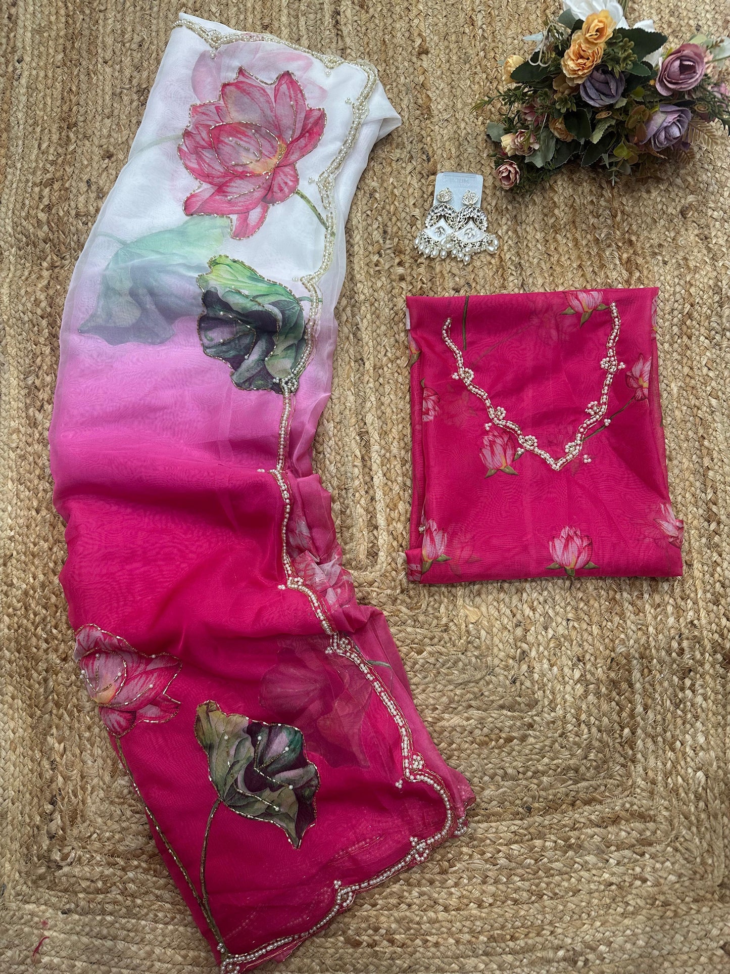 Meredith Ombre Saree(Pink)