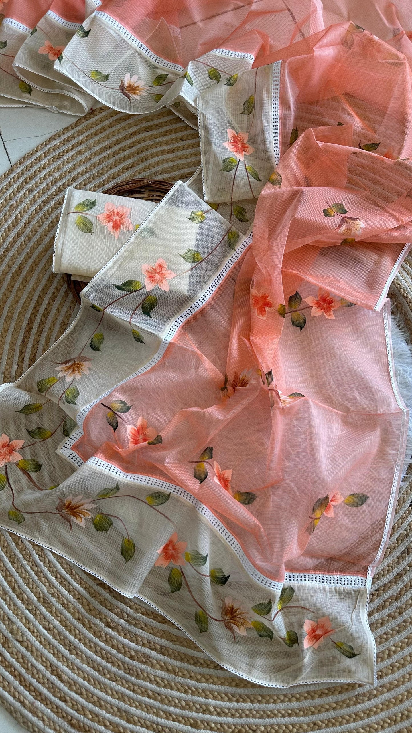 Wildflower Grace Saree(Peach)