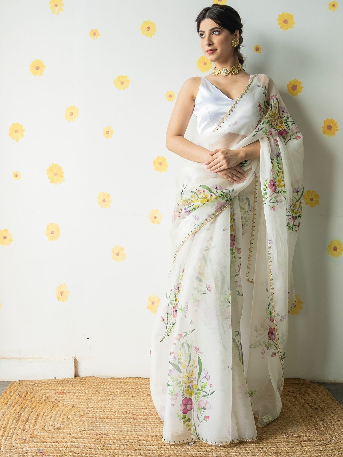 Soft Gardenia Saree(white)