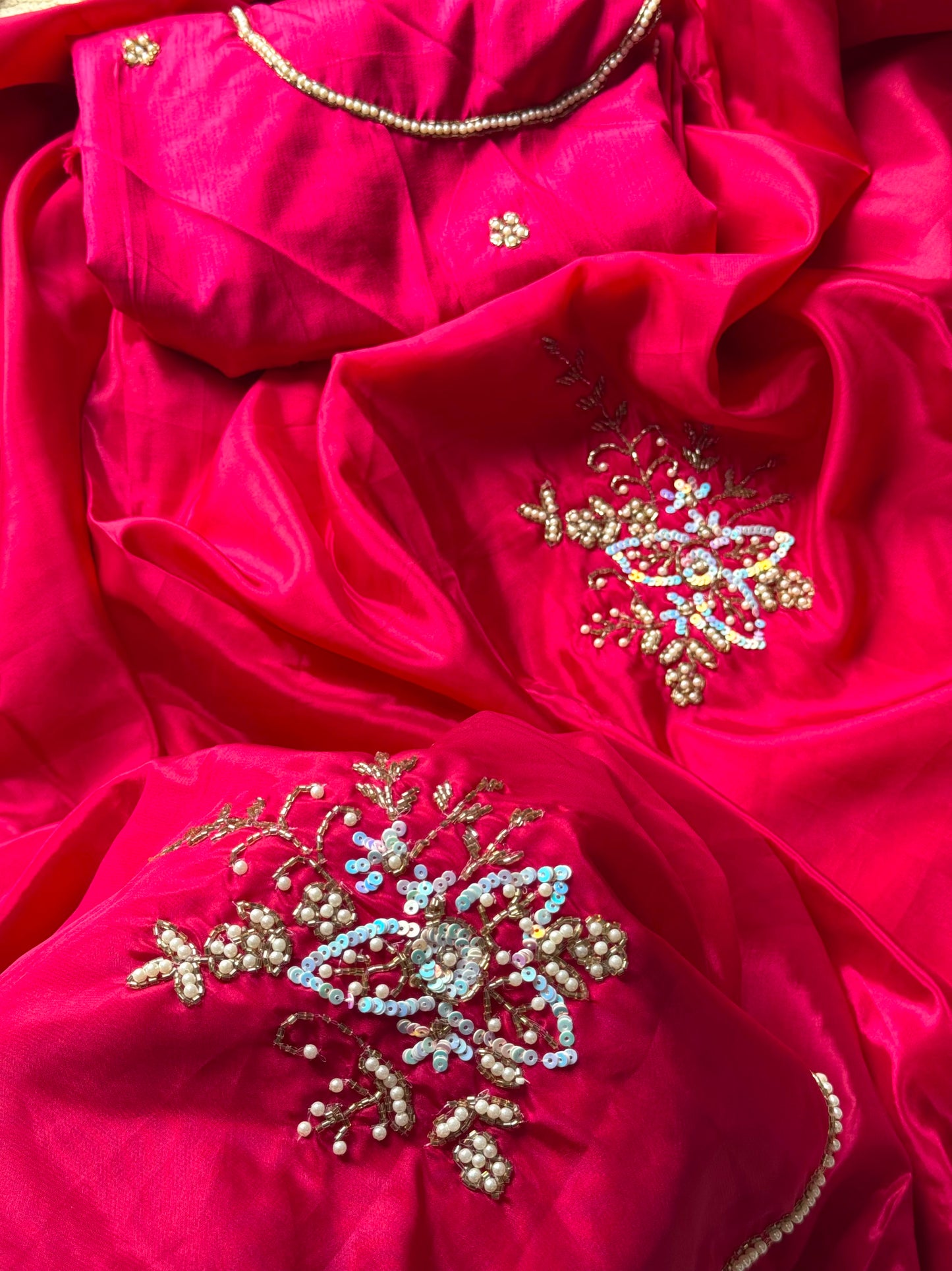Seraphina Handwork Saree(Red)