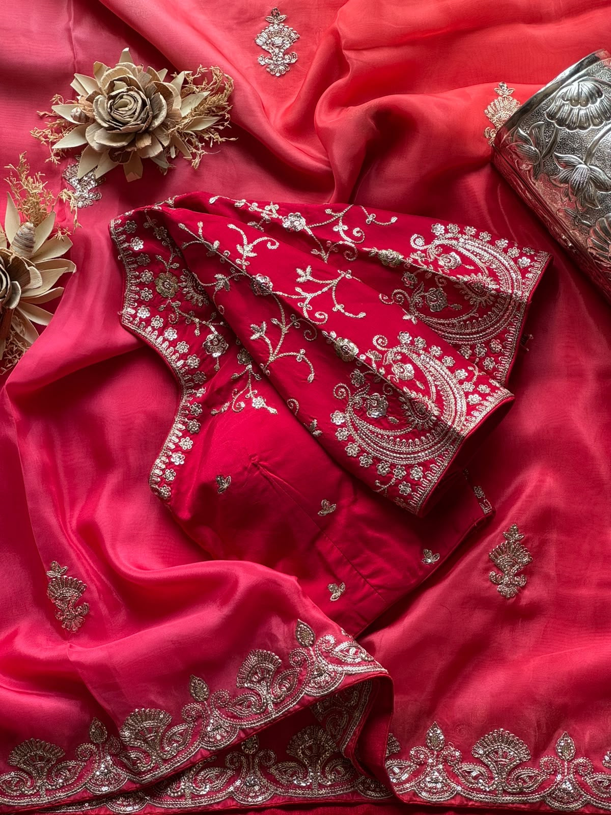 Rosy Ombré Saree