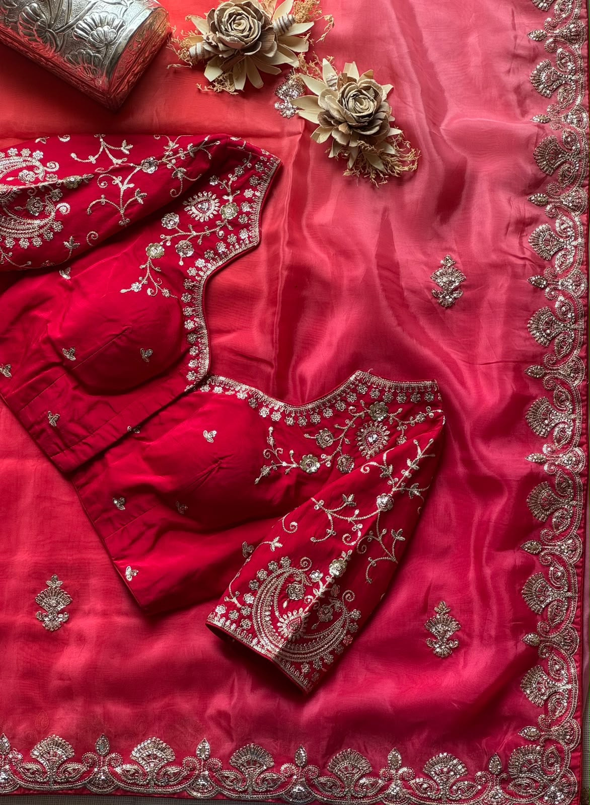 Rosy Ombré Saree