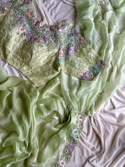 Moonlit Garden Saree(Readytowear)