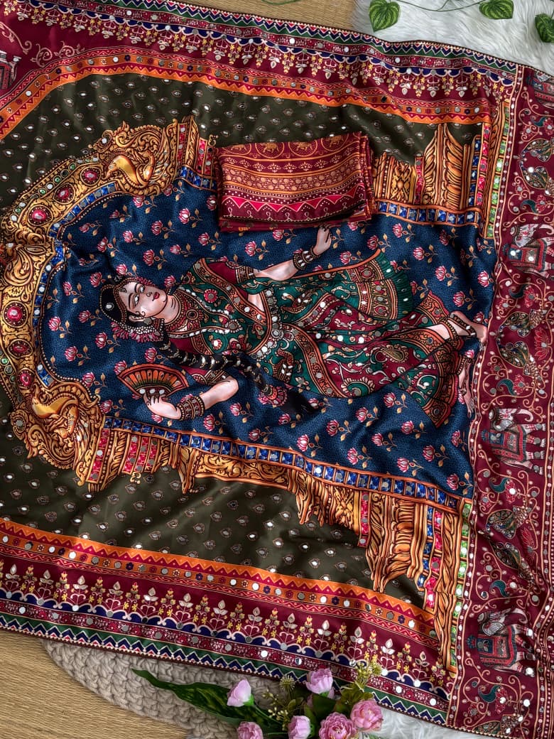 Eetha Mirror Work Saree