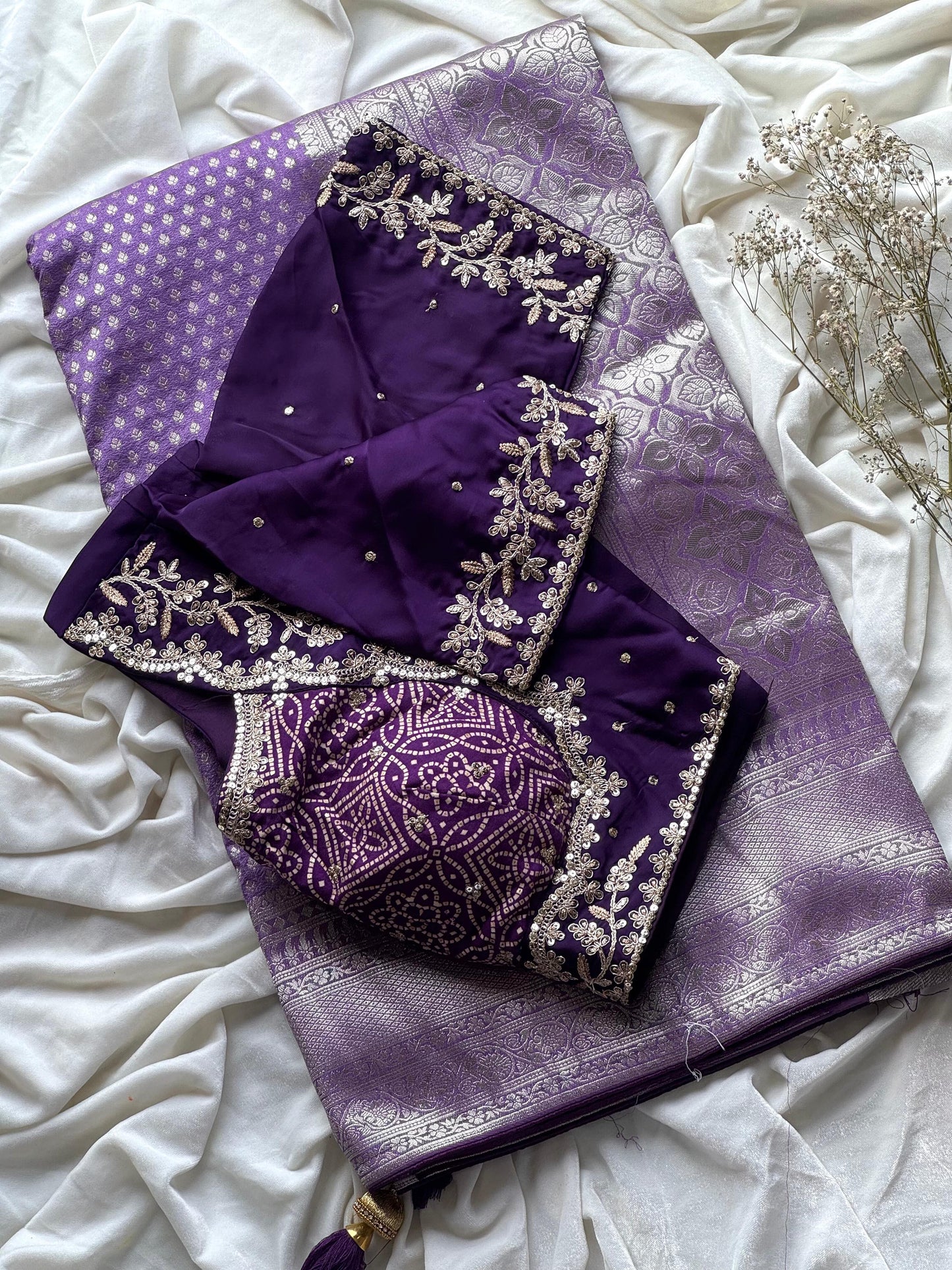 Saanjh Silk Saree(Purple)