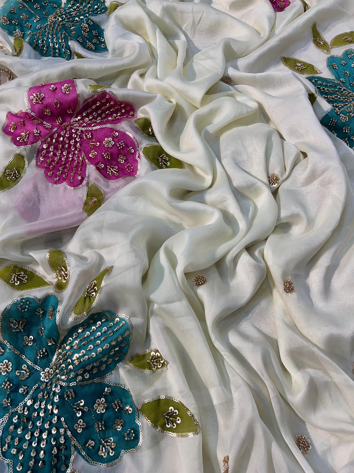 Fuchsia Flora Saree