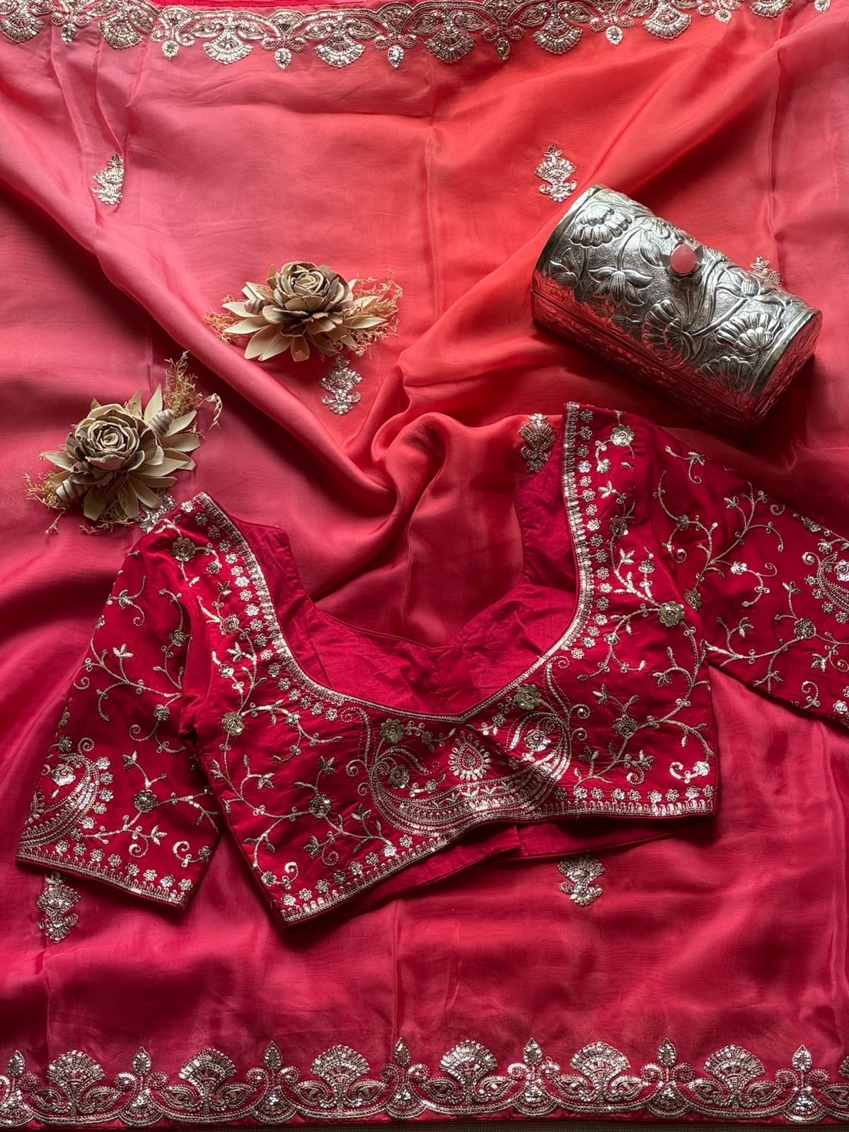 Rosy Ombré Saree