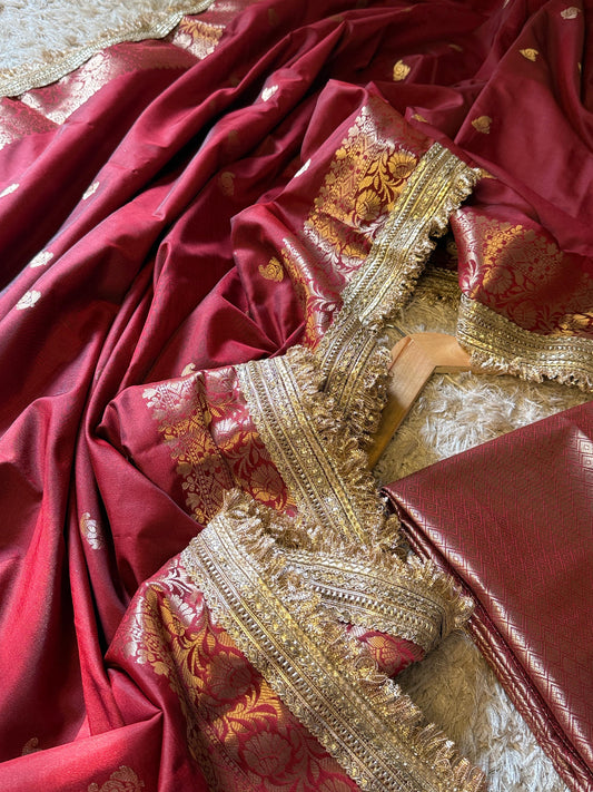 Imperial Sindoor Saree(Maroon)