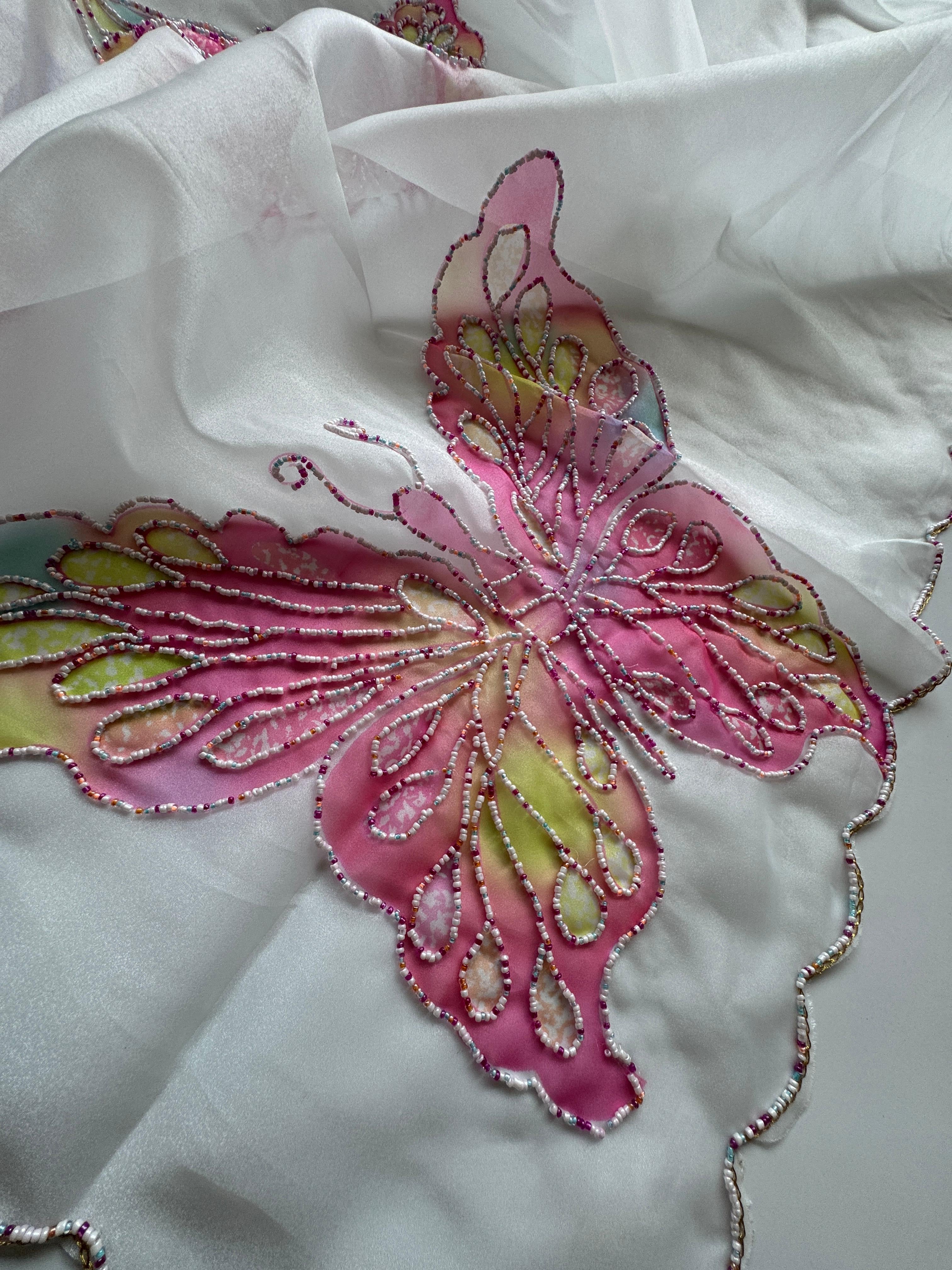 Butterfly Handwork Saree(White) – Vaastrastudio