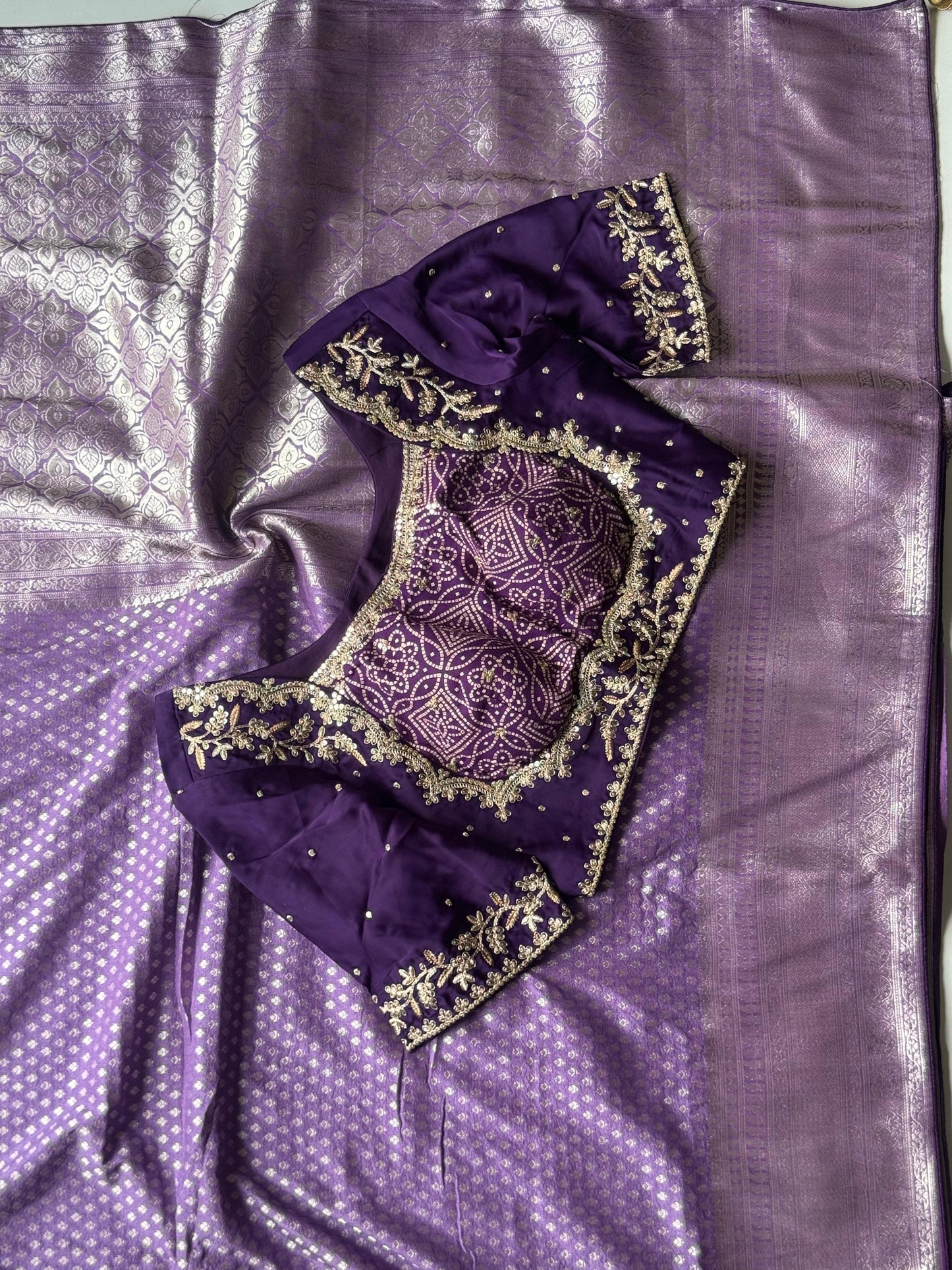 Saanjh Silk Saree(Purple)