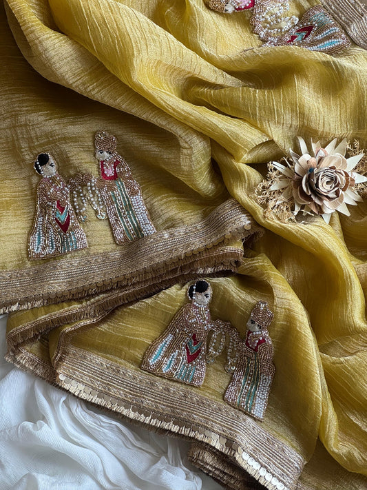Rajwada Noor Saree(Mustard Yellow)
