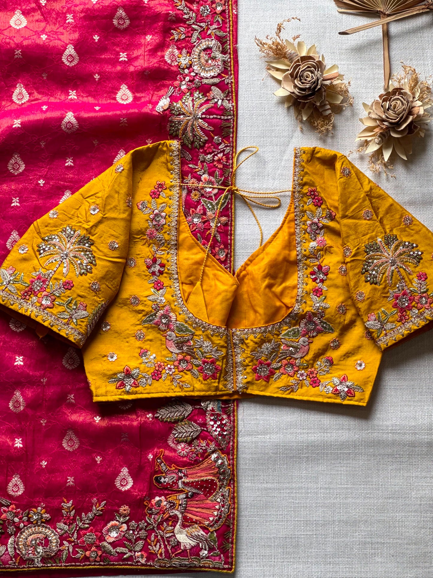 Mughal Mohini Luxe Saree(Magenta)