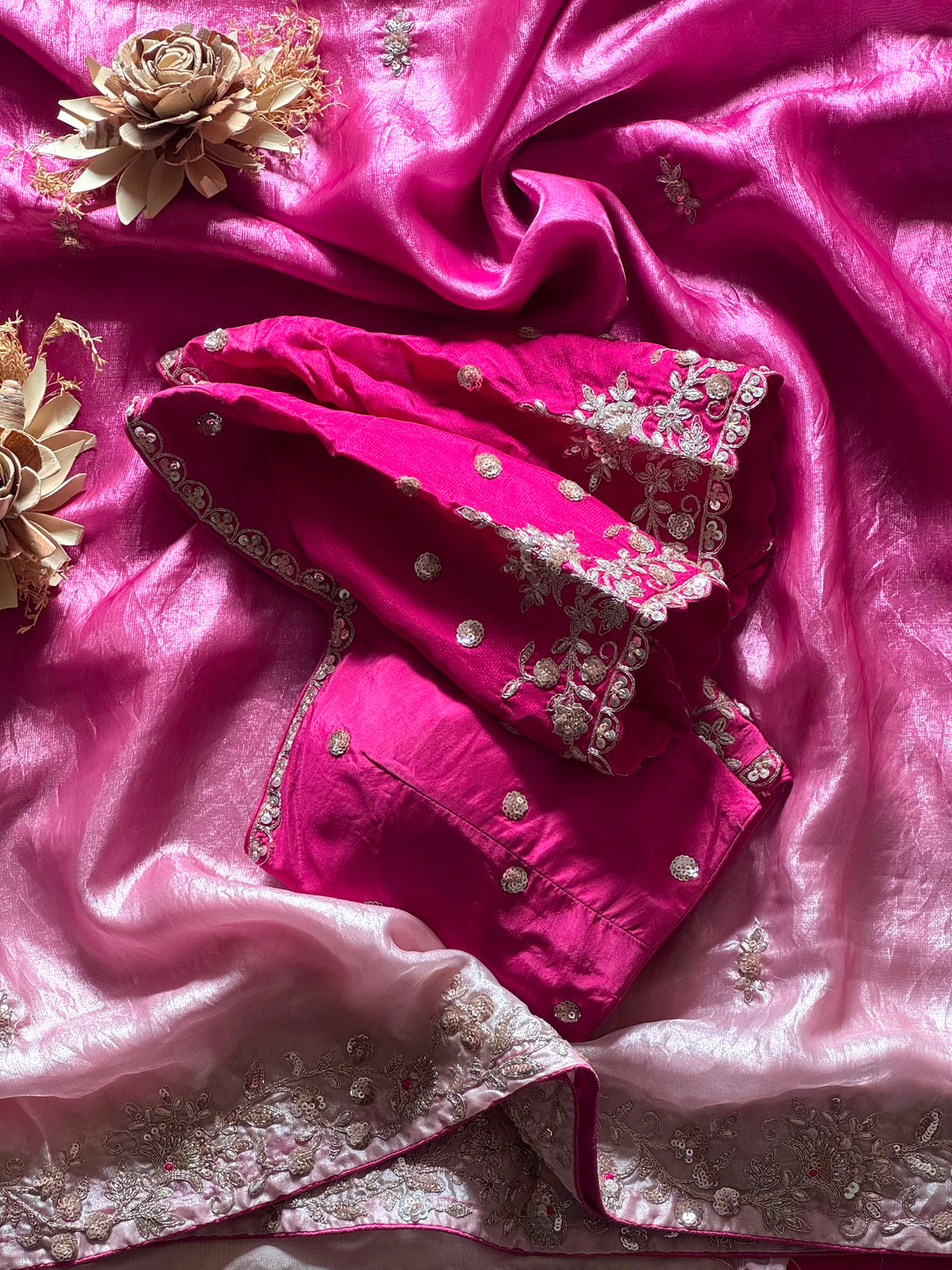 Gulab ombré Saree