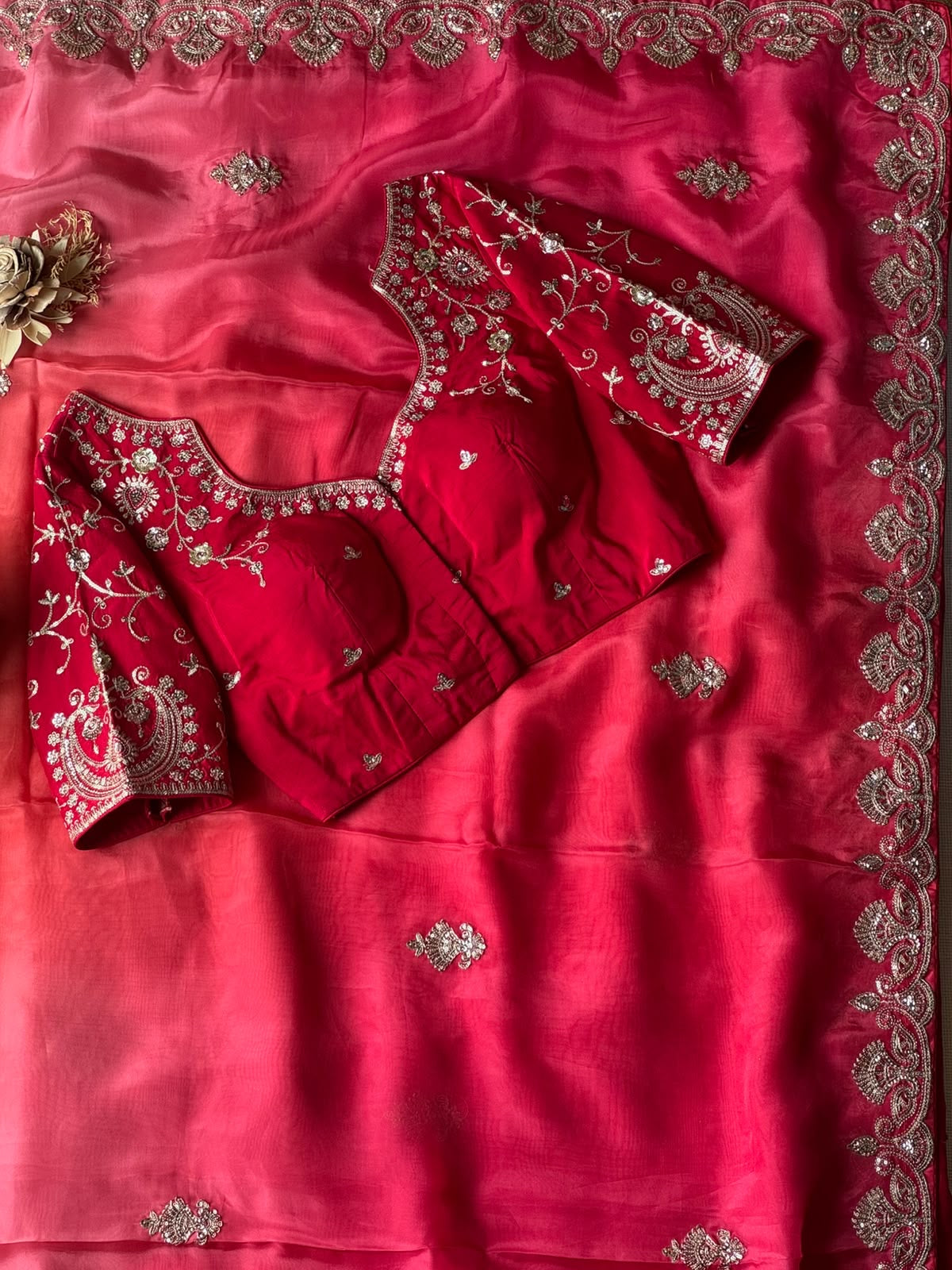 Rosy Ombré Saree