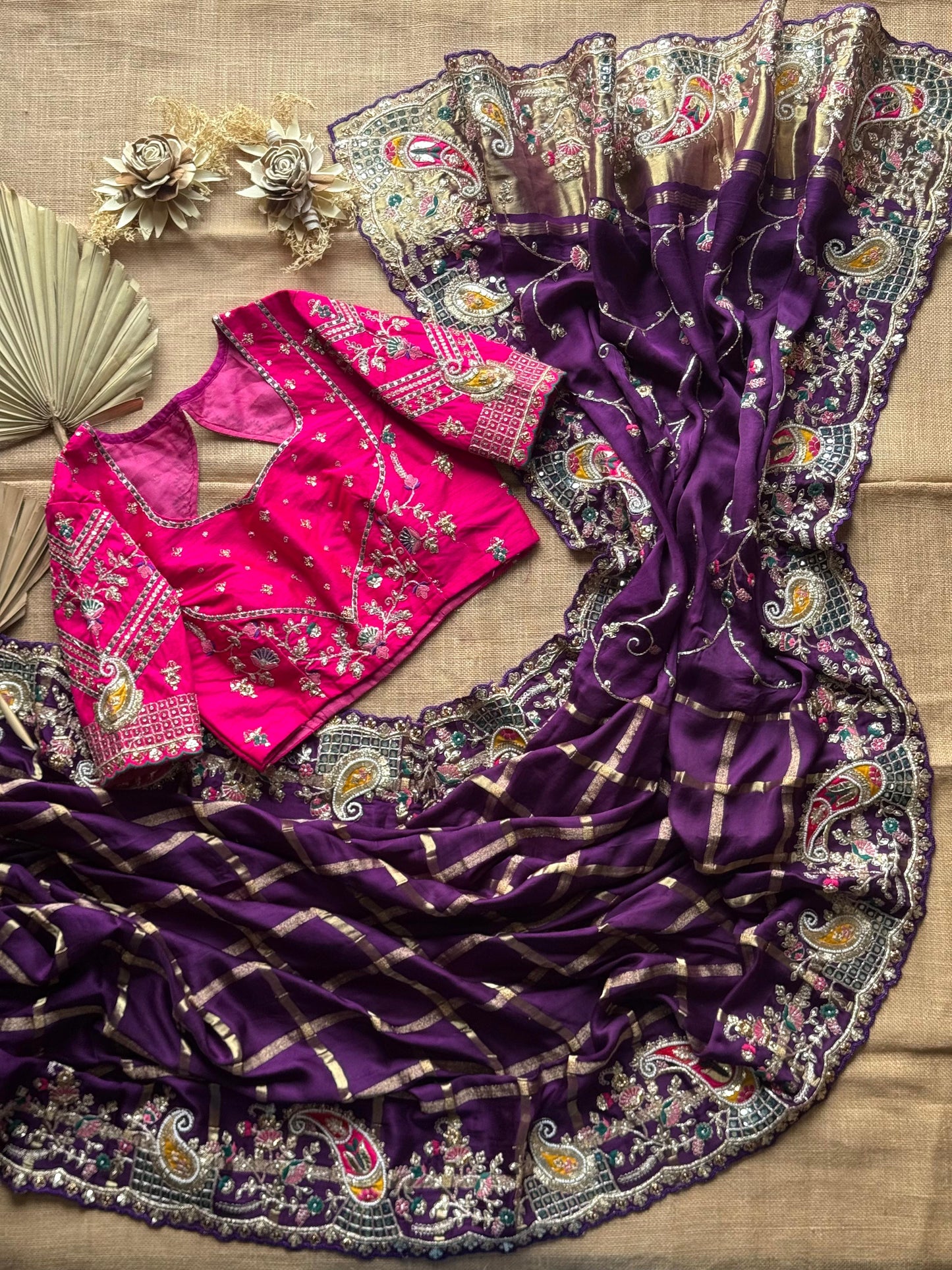 Jamuni Phoolkari Saree