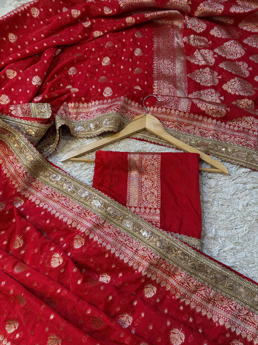Kanakavalli Khadi Georgette Saree