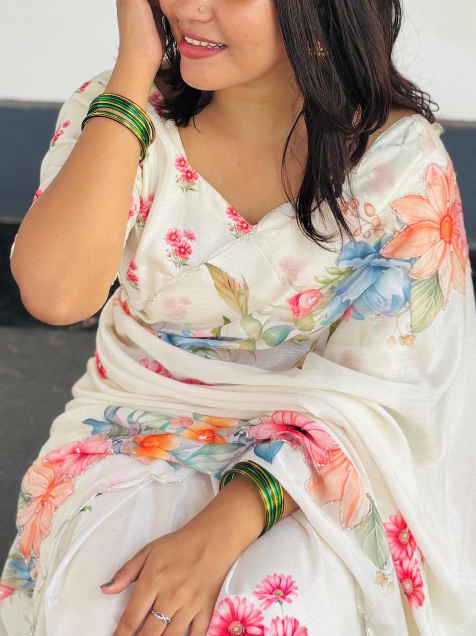 Madhurima Chinon Saree