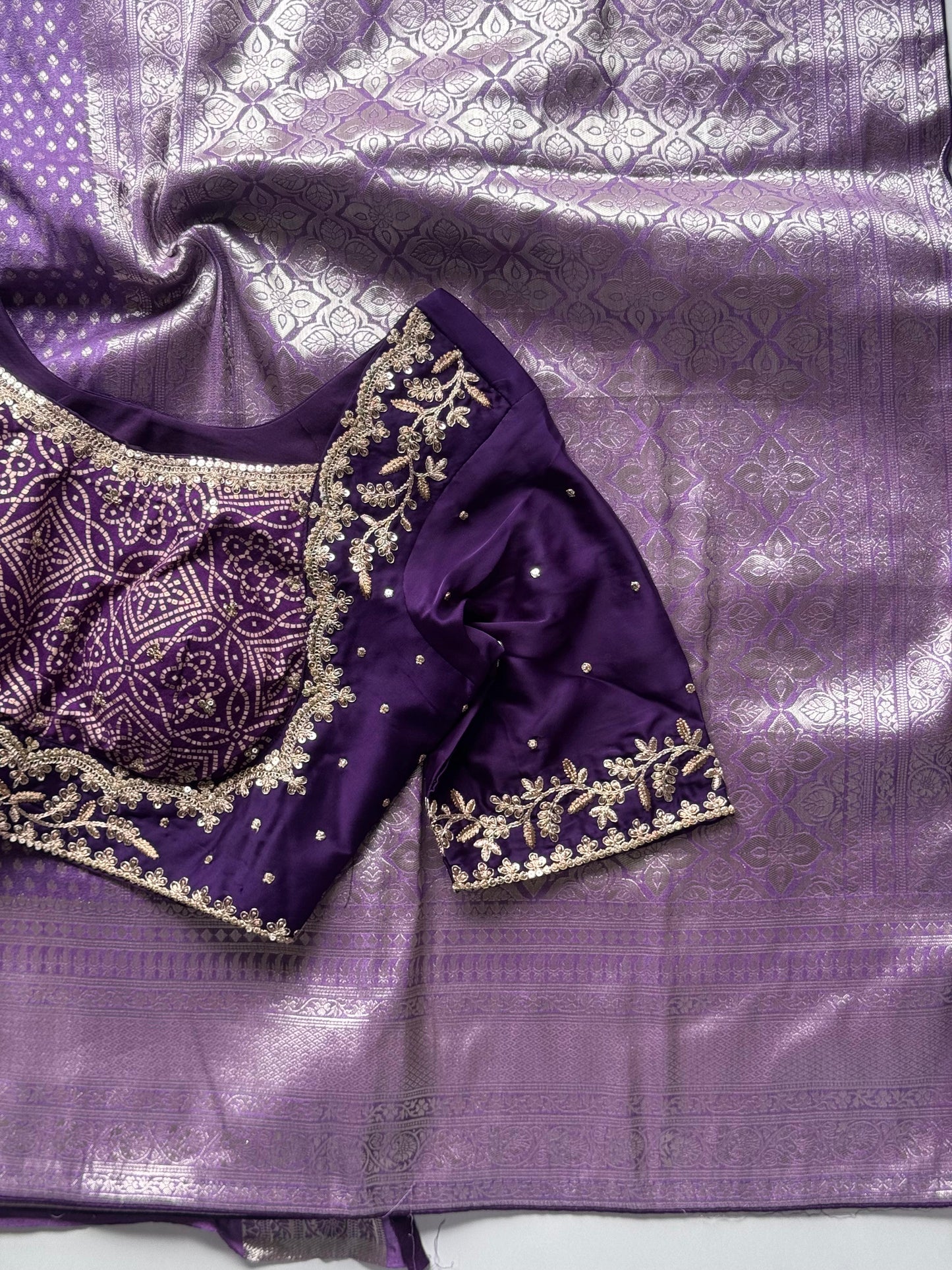 Saanjh Silk Saree(Purple)