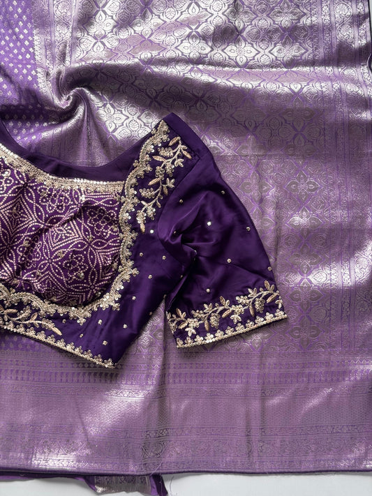 Saanjh Silk Saree(Purple)