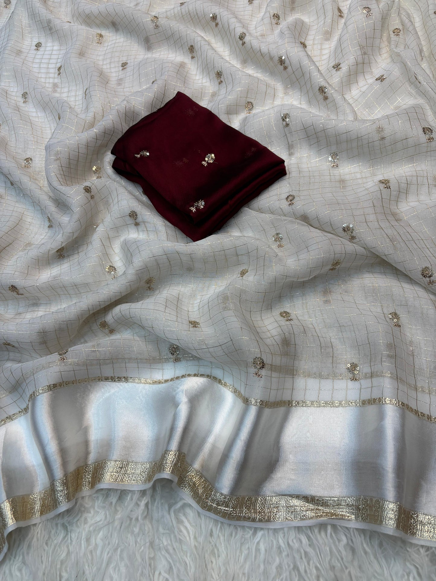 Ivory Noor Saree