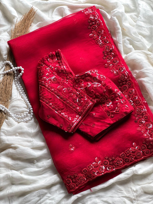 Rosey Dreams Handwork Saree
